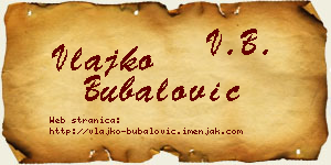 Vlajko Bubalović vizit kartica